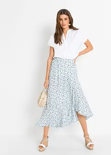 Halenka se skrytou knoflíkovou légou, krátký rukáv, bonprix