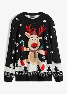 Svetr z jemné pleteniny s vánočním motivem, bonprix