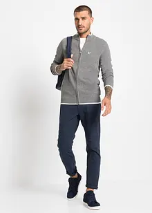 Svetr na zapínání z jemného úpletu s recyklovanou bavlnou, se stojáčkem, bonprix