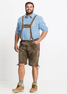 Krátké krojové kožené kalhoty Regular Fit, bonprix