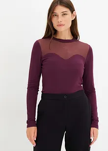 Síťované triko s dlouhými rukávy, bonprix