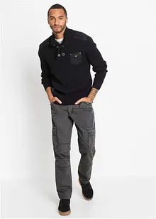 Cargo kalhoty z robustní čisté bavlny, Relaxed Fit, Straight, bonprix