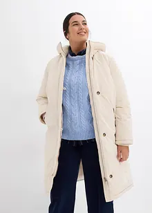 Zimní kabát s medvídkovou kožešinou na kapuci, bonprix