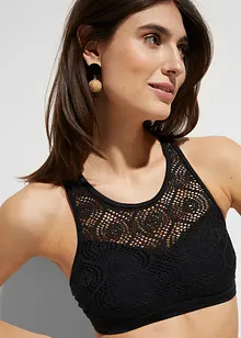 Bikinový podprsenkový top s krajkou, bonprix