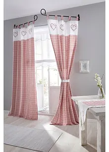 Potištěný závěs z organické bavlny s řasícím páskem (1 ks), bonprix