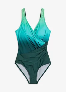 Stahovací jednodílné plavky, střední tvarující efekt, se zavinovacím vzhledem, bonprix