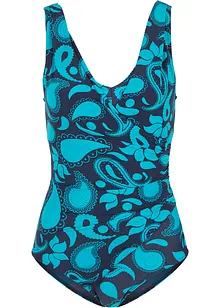 Jednodílné stahovací plavky se zavinovacím vzhledem, lehce tvarující efekt, bonprix