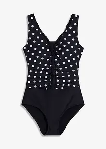 Stahovací jednodílné plavky, střední tvarující efekt, s řasením, bonprix