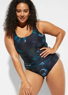 Stahovací jednodílné plavky, lehký tvarující efekt, s řasením, bonprix