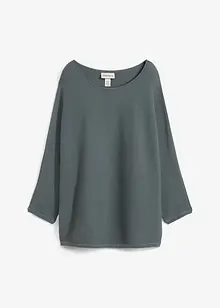 Oversize žebrovaný svetr ze směsi s viskózou, bonprix
