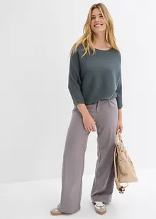 Oversize žebrovaný svetr ze směsi s viskózou, bonprix