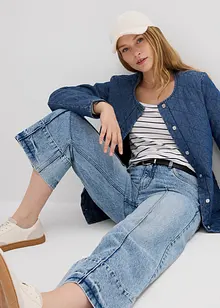 Zkrácené džíny Wide Leg, Mid Waist, bonprix