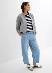 Balonové džíny, Mid Waist, Super Soft, zkrácené, bonprix