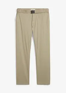 Strečové chino kalhoty s opaskem, Regular Fit, Straight, bonprix