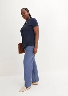 Tričko ze žíhaného vlákna, krátký rukáv, bonprix