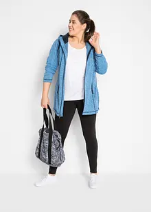 Dlouhá propínací flísová mikina s kapucí, bonprix