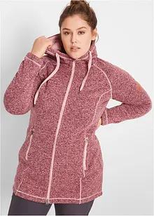 Dlouhá propínací flísová mikina s kapucí, bonprix