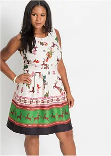 Pouzdrové šaty z pevného materiálu scuba, s vánočním motivem, bonprix