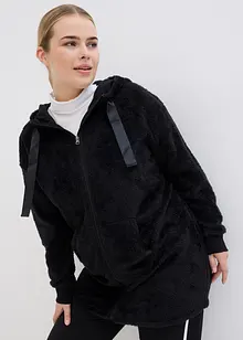 Dlouhá hebká flísová bunda s kapucí, bonprix