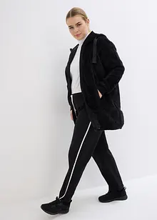 Dlouhá hebká flísová bunda s kapucí, bonprix