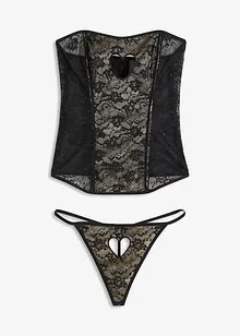 Korzet a kalhotky string (2dílná souprava), bonprix