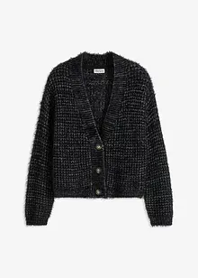 Oversize pletený kabátek s páskovou přízí, bonprix
