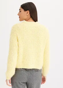 Oversize pletený kabátek s páskovou přízí, bonprix
