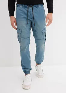 Džíny z teplákoviny Regular Fit, s cargo kapsami, Straight, bonprix