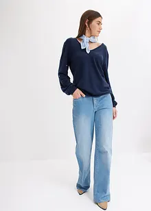 Hebké flísové triko s perličkami, bonprix