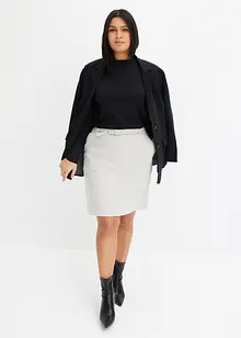 Sukně z umělé velurové kůže s páskem, bonprix