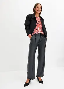 Tričko s dlouhým rukávem ze síťoviny s potiskem, bonprix