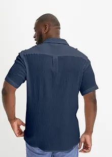 Košile s krátkým rukávem, mačkaný vzhled, z čisté bavlny, bonprix