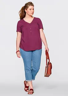 Halenka s krátkým rukávem, ze splývavé viskózy, bonprix