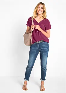 Halenka s krátkým rukávem, ze splývavé viskózy, bonprix