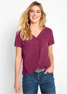 Halenka s krátkým rukávem, ze splývavé viskózy, bonprix