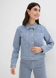 Džínová bunda s proužky, zkrácená, bonprix