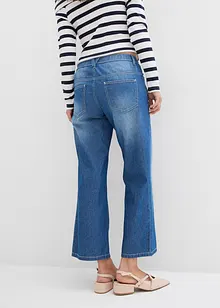 Džíny Straight, Mid Waist, pohodlný pas, malý podíl streče, zkrácené, bonprix
