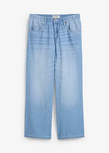 Džíny Straight, Mid Waist, pohodlný pas, malý podíl streče, zkrácené, bonprix
