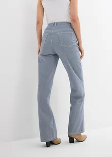 Volné rovné džíny, High Waist, proužky, bonprix