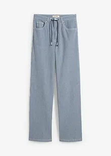 Volné rovné džíny, High Waist, proužky, bonprix