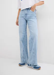 Džíny Wide Leg, High Waist, nízký podíl streče, bonprix