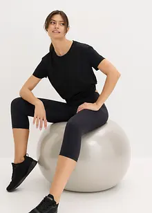 Ultra lehké sportovní capri legíny s pohodlným pasem, bonprix