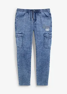 Cargo džíny bez zapínání, Regular Fit, Tapered, bonprix