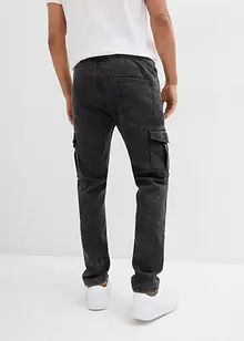 Strečové cargo džíny bez zapínání, Regular Fit, Tapered, bonprix