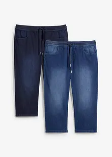 Lehké 3/4 džíny bez zapínání, Regular Fit, Straight (2 ks v balení), bonprix