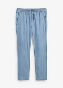 Lehké džíny bez zapínání a se lnem, Regular Fit, Straight, bonprix