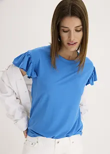 Triko s volánovými rukávy, bonprix