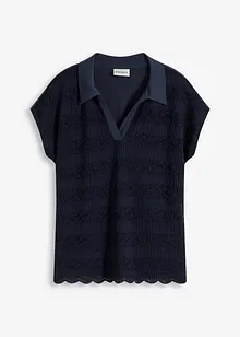 Triko polo s krajkou, bonprix