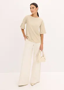 Triko ze třpytivé viskózy, s lesklým potiskem, bonprix