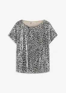 Triko s flitry a leopardím vzorem, bonprix